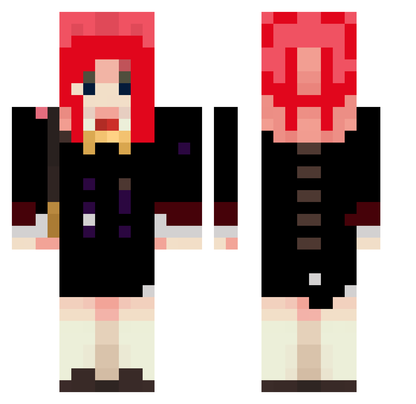 Kakarot2020 Minecraft skin, front and back view