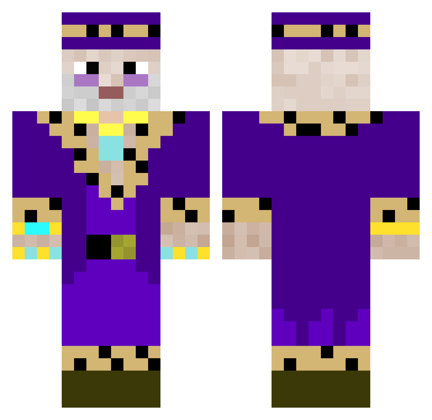 JavaSprite Minecraft skin, front and back view
