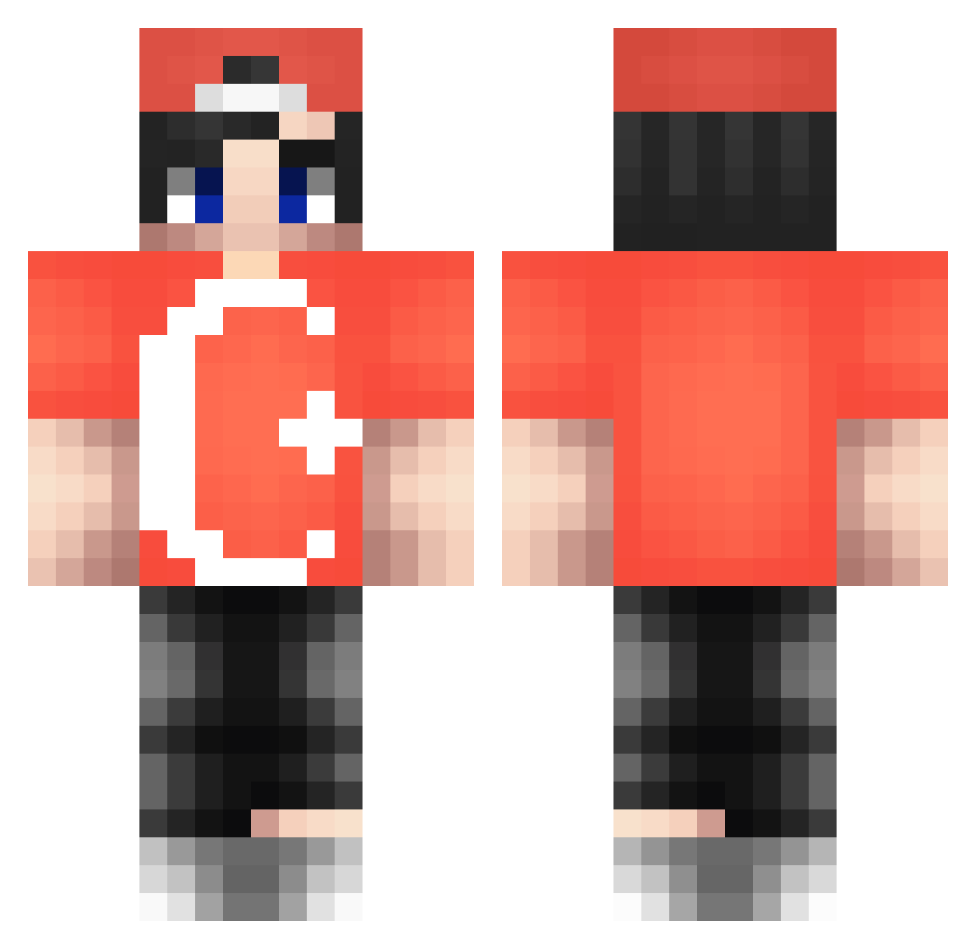 ForTheAwerQ Minecraft skin, front and back view