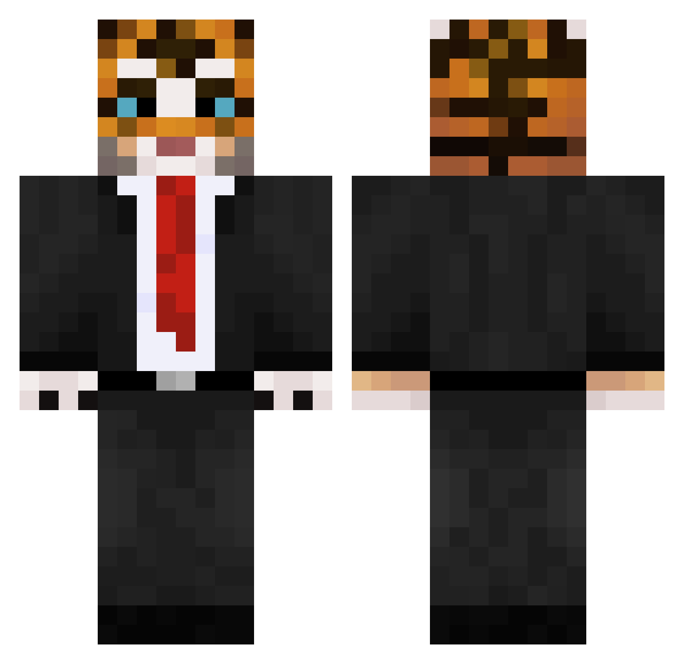 ThunderTiger02 Minecraft skin, front and back view