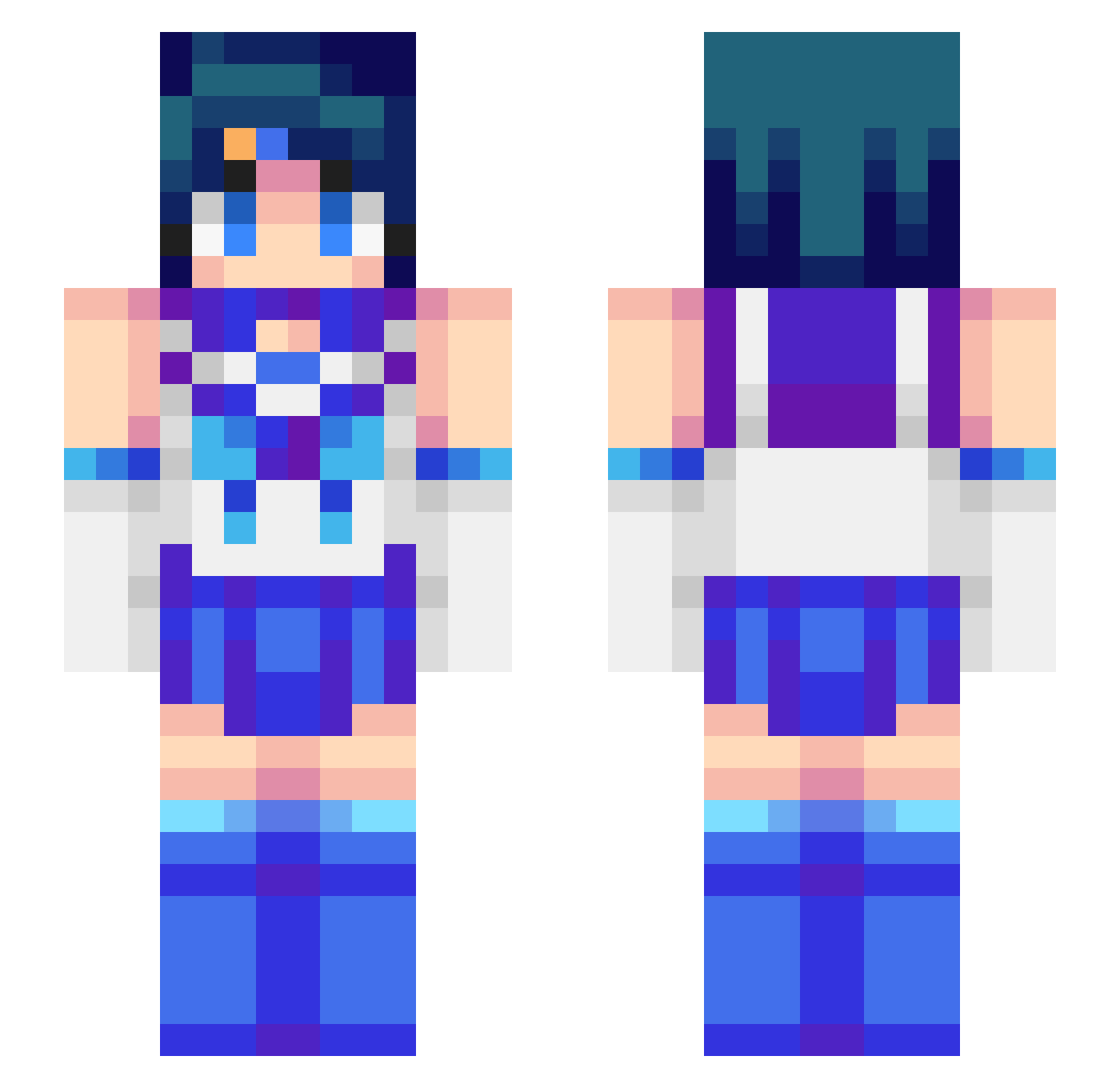 ChimeraWntWaflz Minecraft skin, front and back view