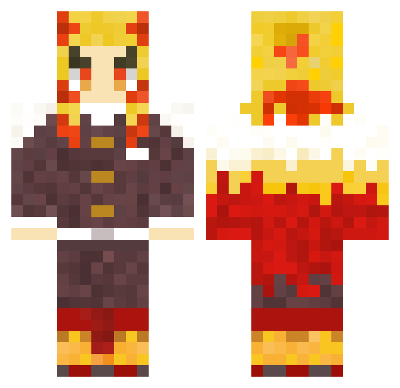 Durkxy Minecraft skin, front and back view