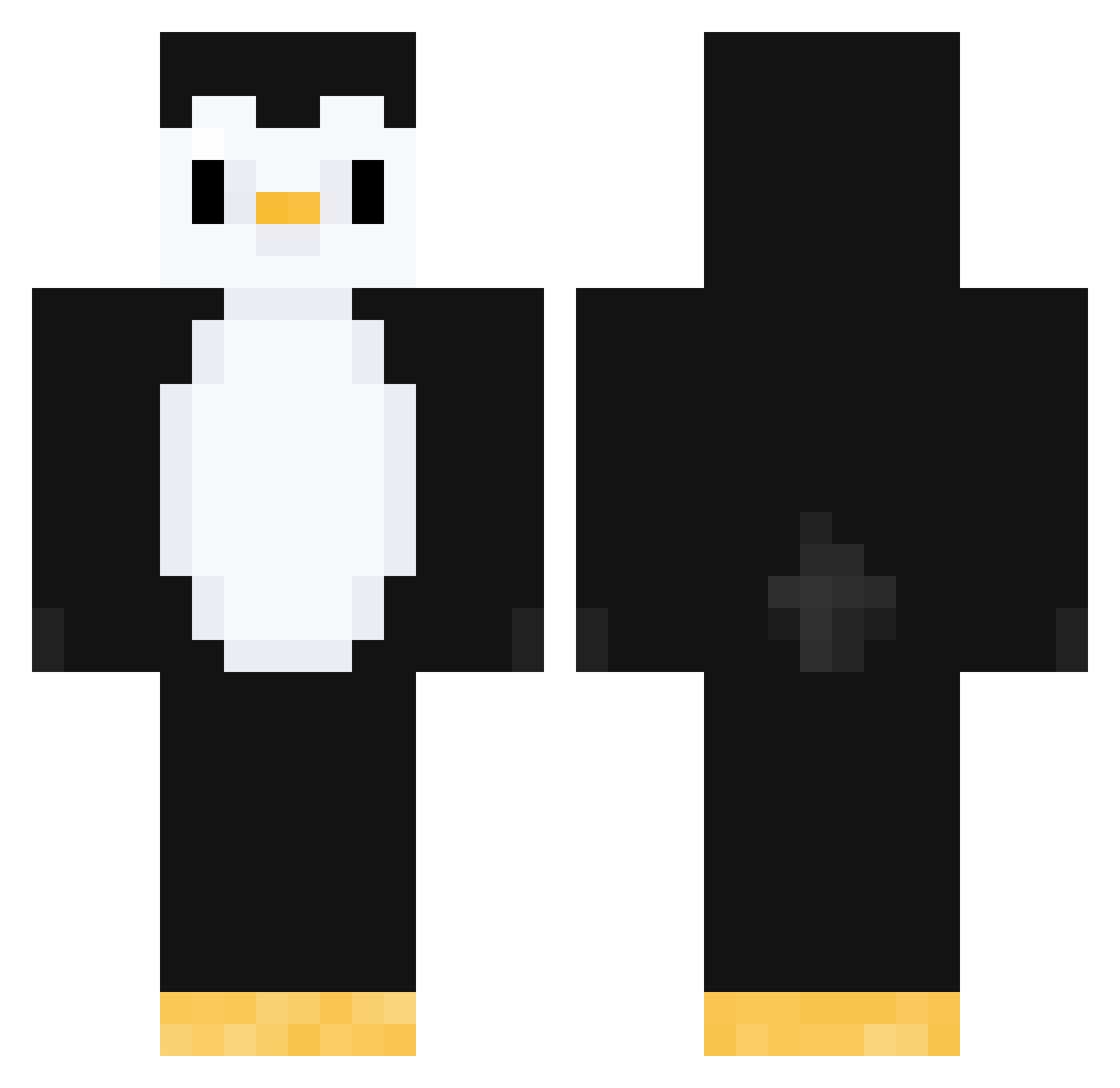 ASGummy Minecraft skin, front and back view
