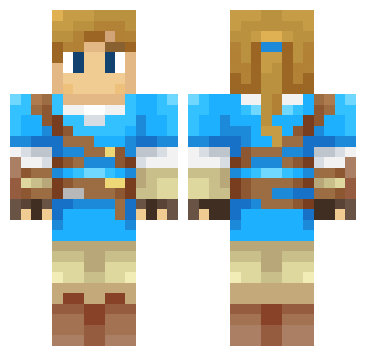Catcom Minecraft skin, front and back view