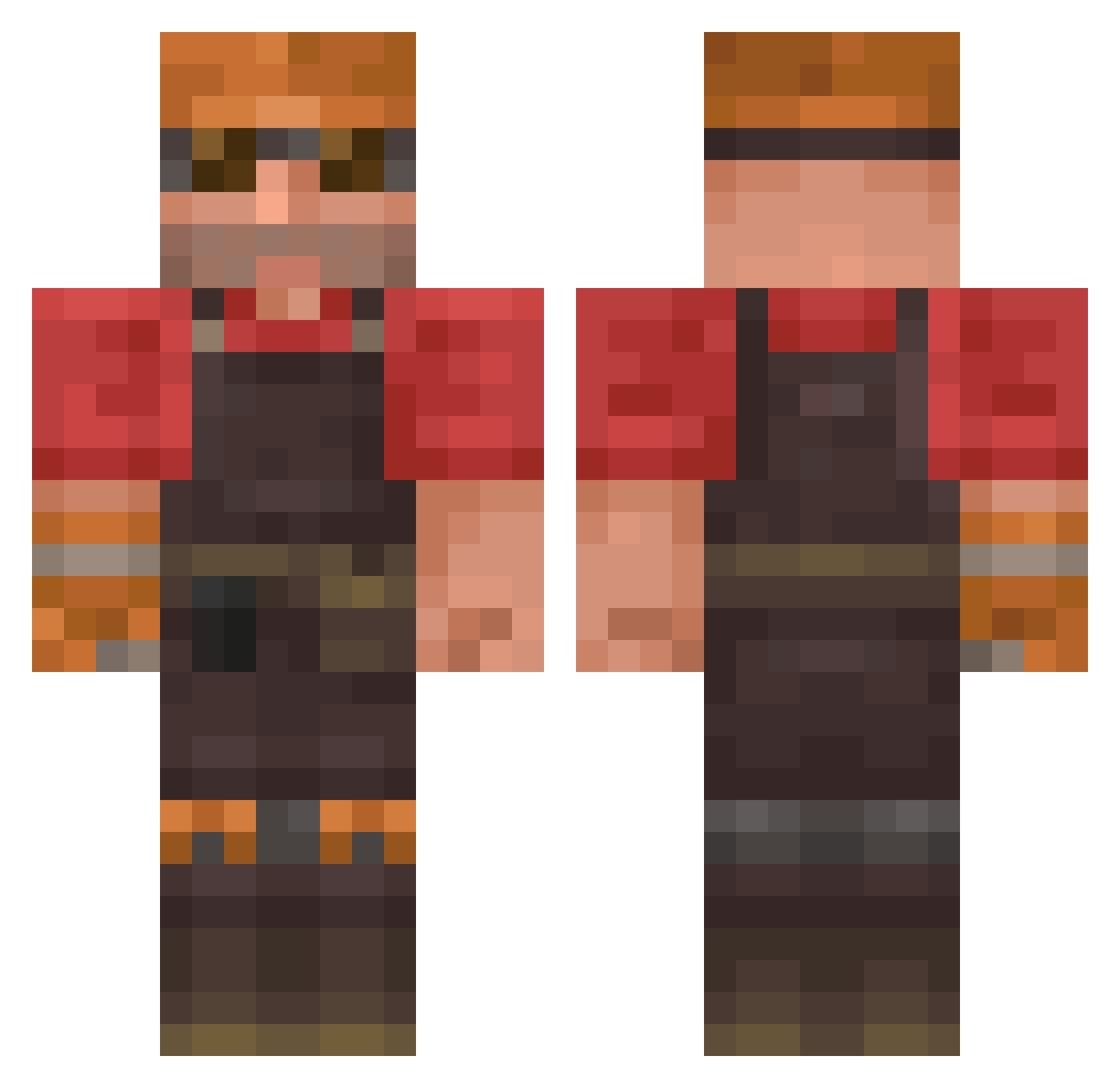ObaneiTheFlame Minecraft skin, front and back view