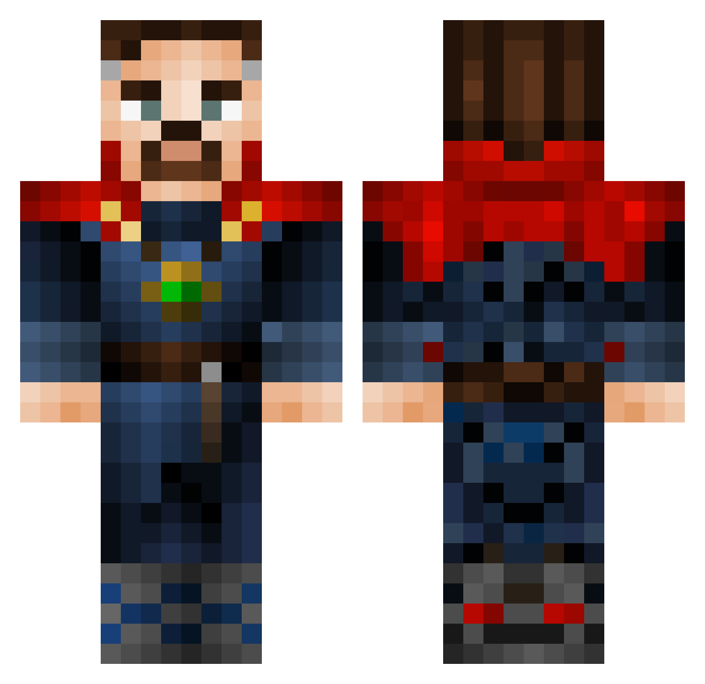Hydrocloon Minecraft skin, front and back view