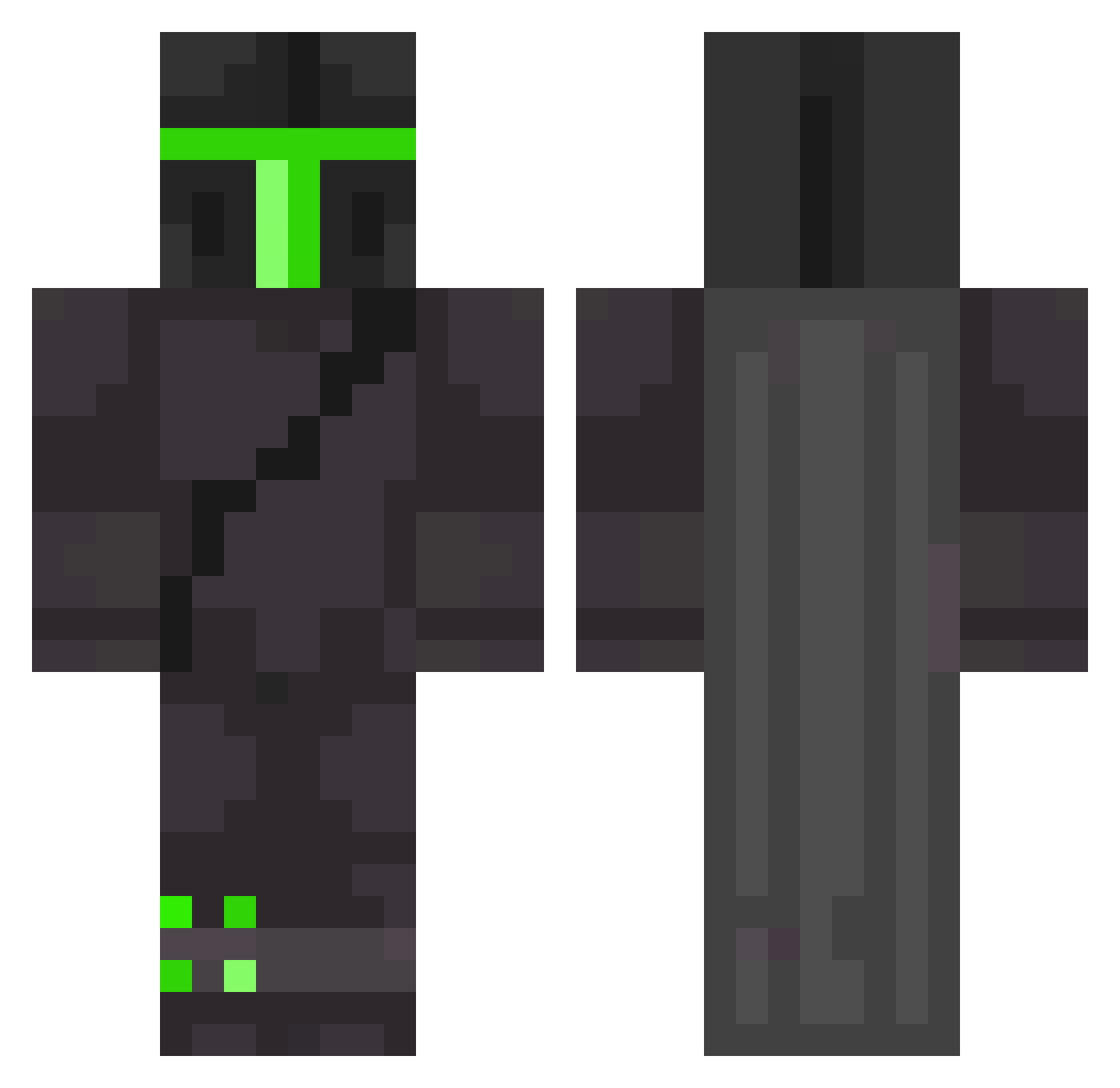 Tallens Minecraft skin, front and back view