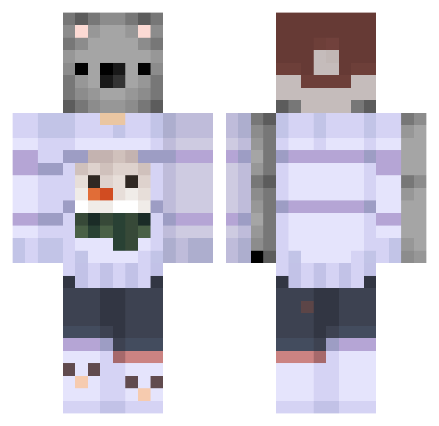 Gaia075 Minecraft skin, front and back view