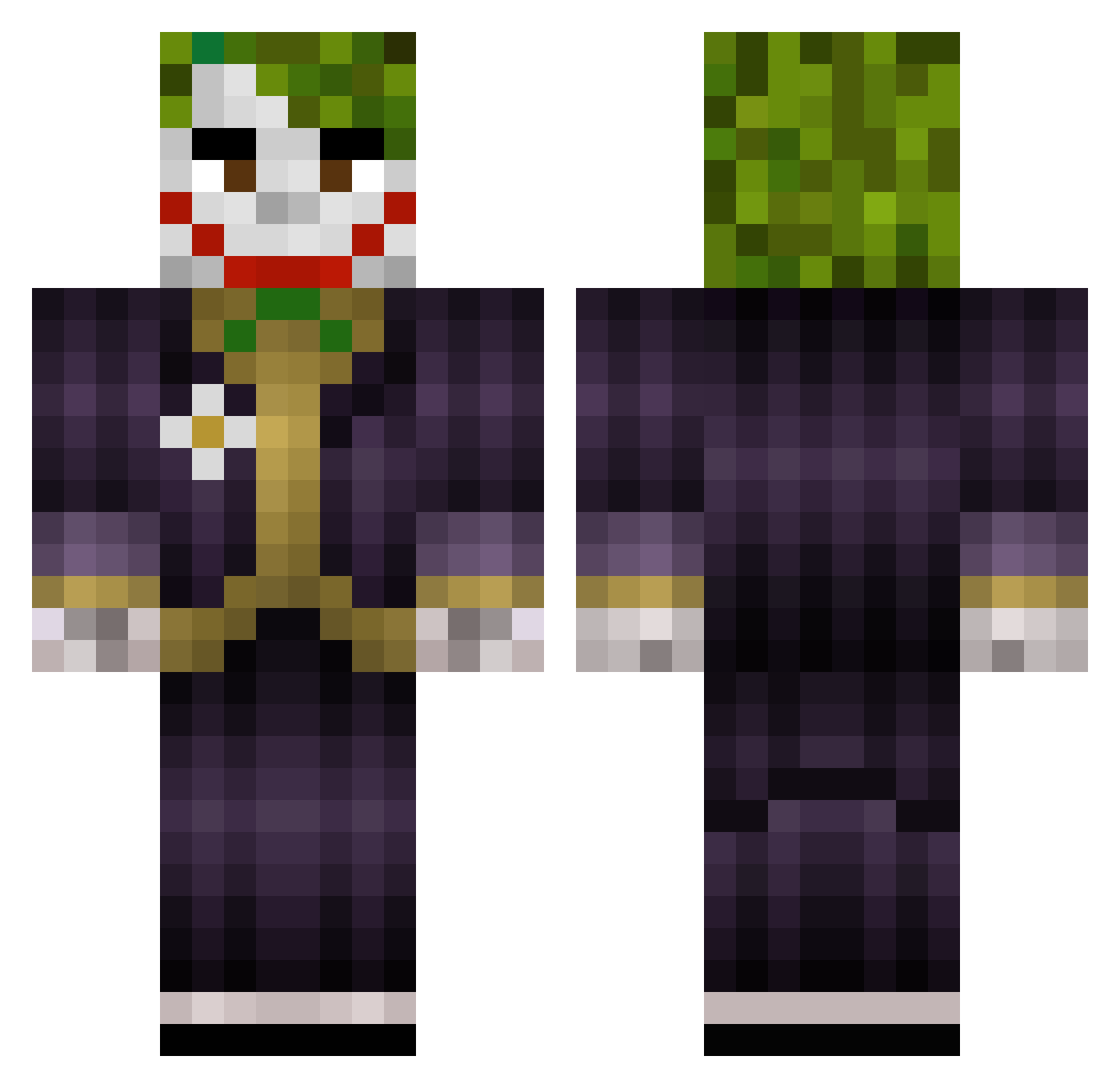 Perker_tree Minecraft skin, front and back view