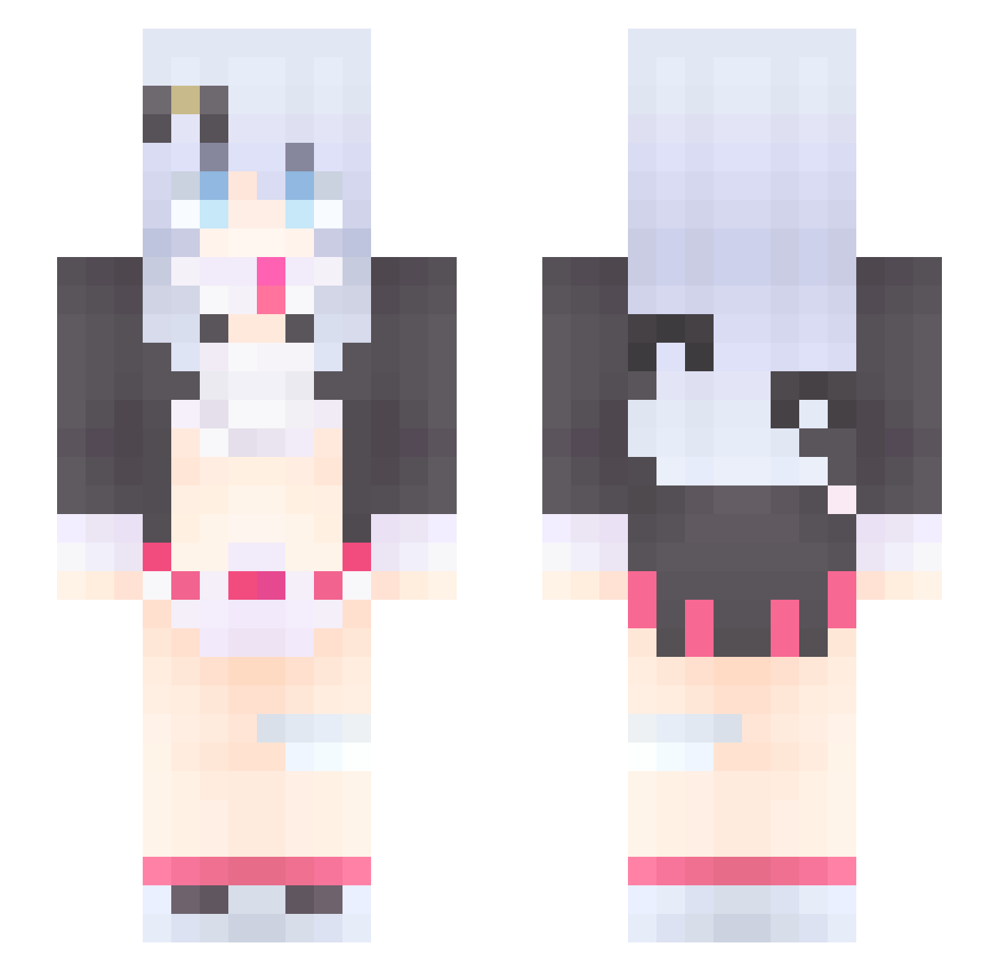 pyzxqwq Minecraft skin, front and back view