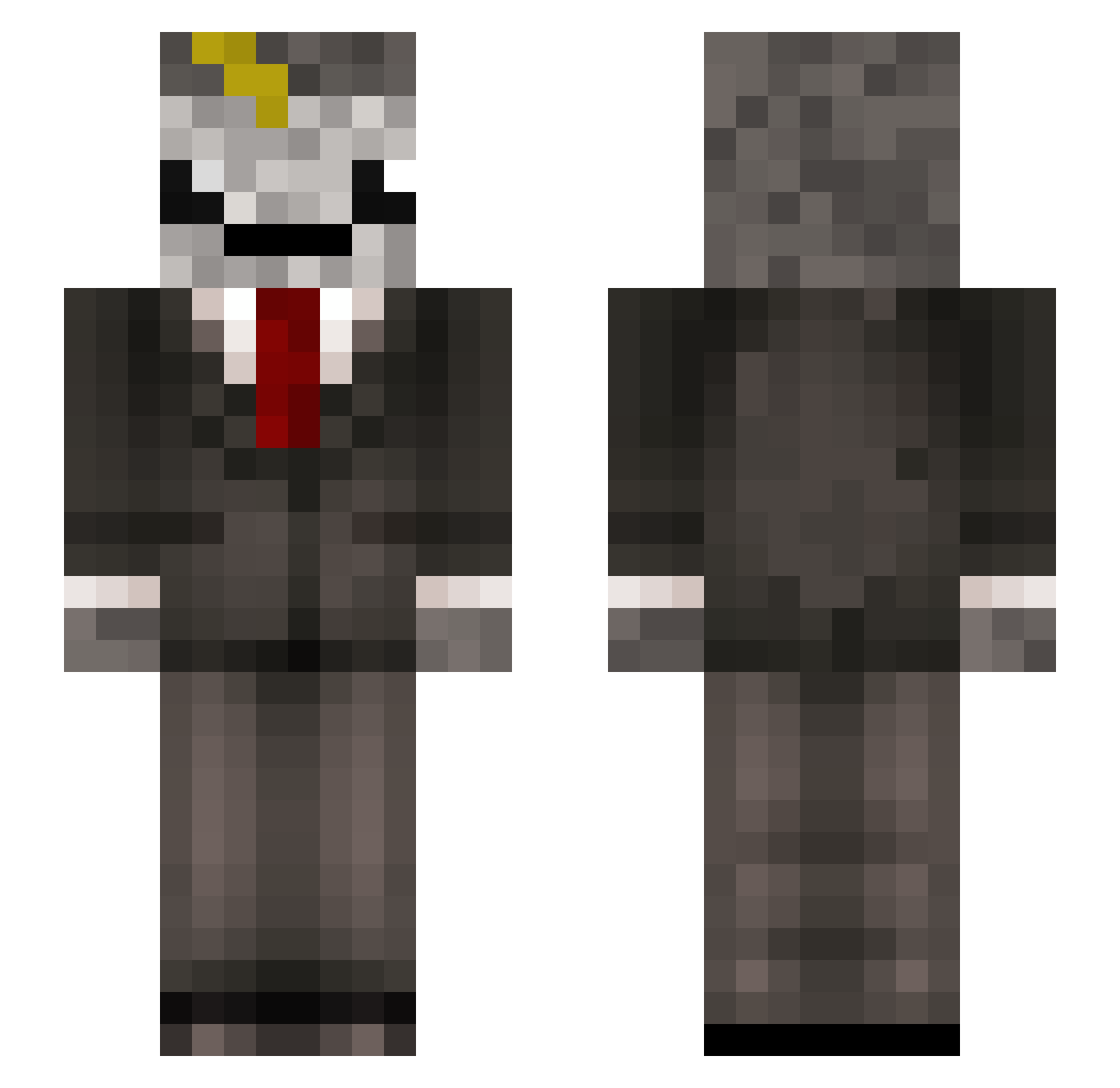 Nebdyr Minecraft skin, front and back view