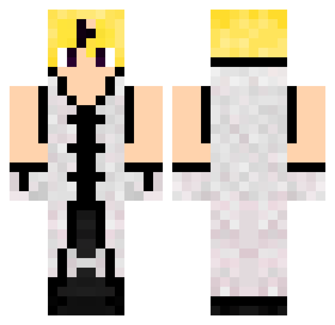 Bartend Minecraft skin, front and back view