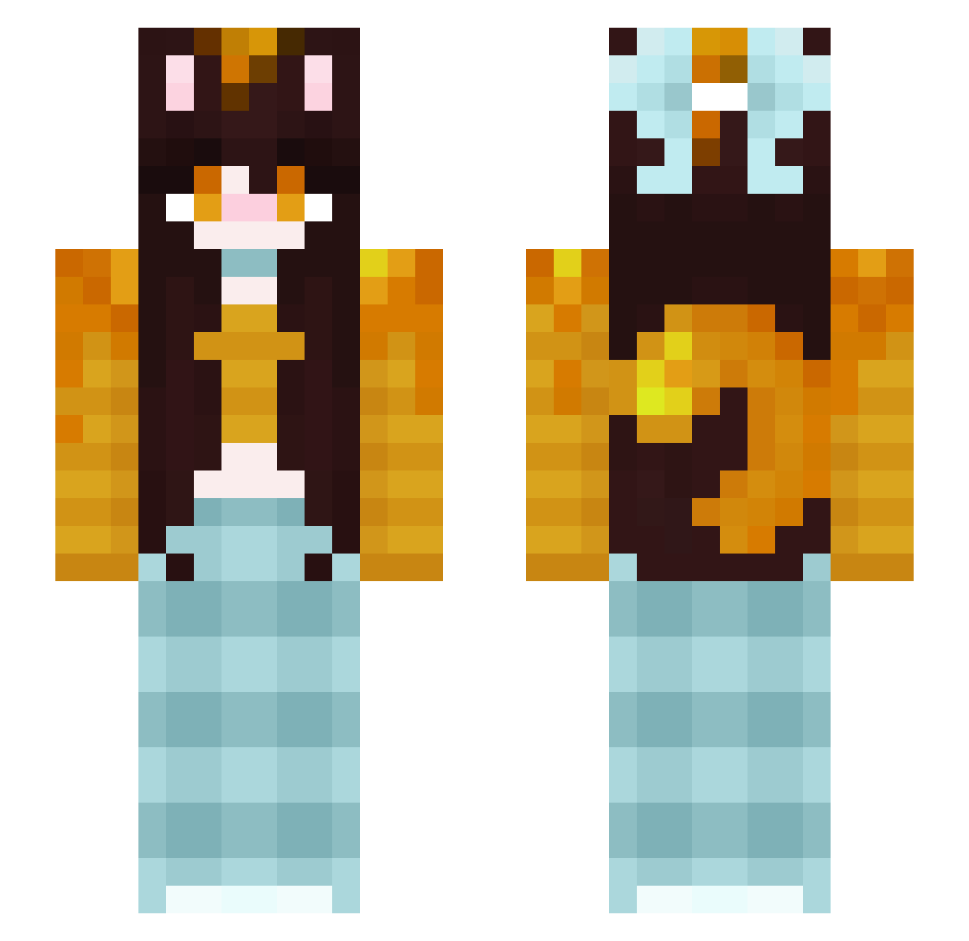 lylyrawrxd Minecraft skin, front and back view
