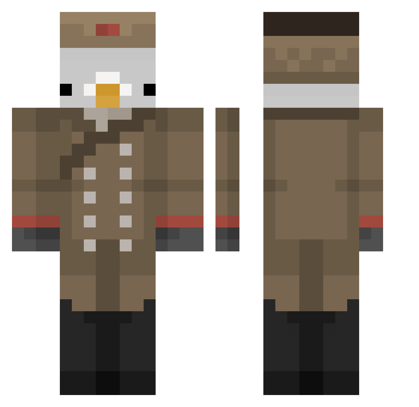 Monan12 Minecraft skin, front and back view