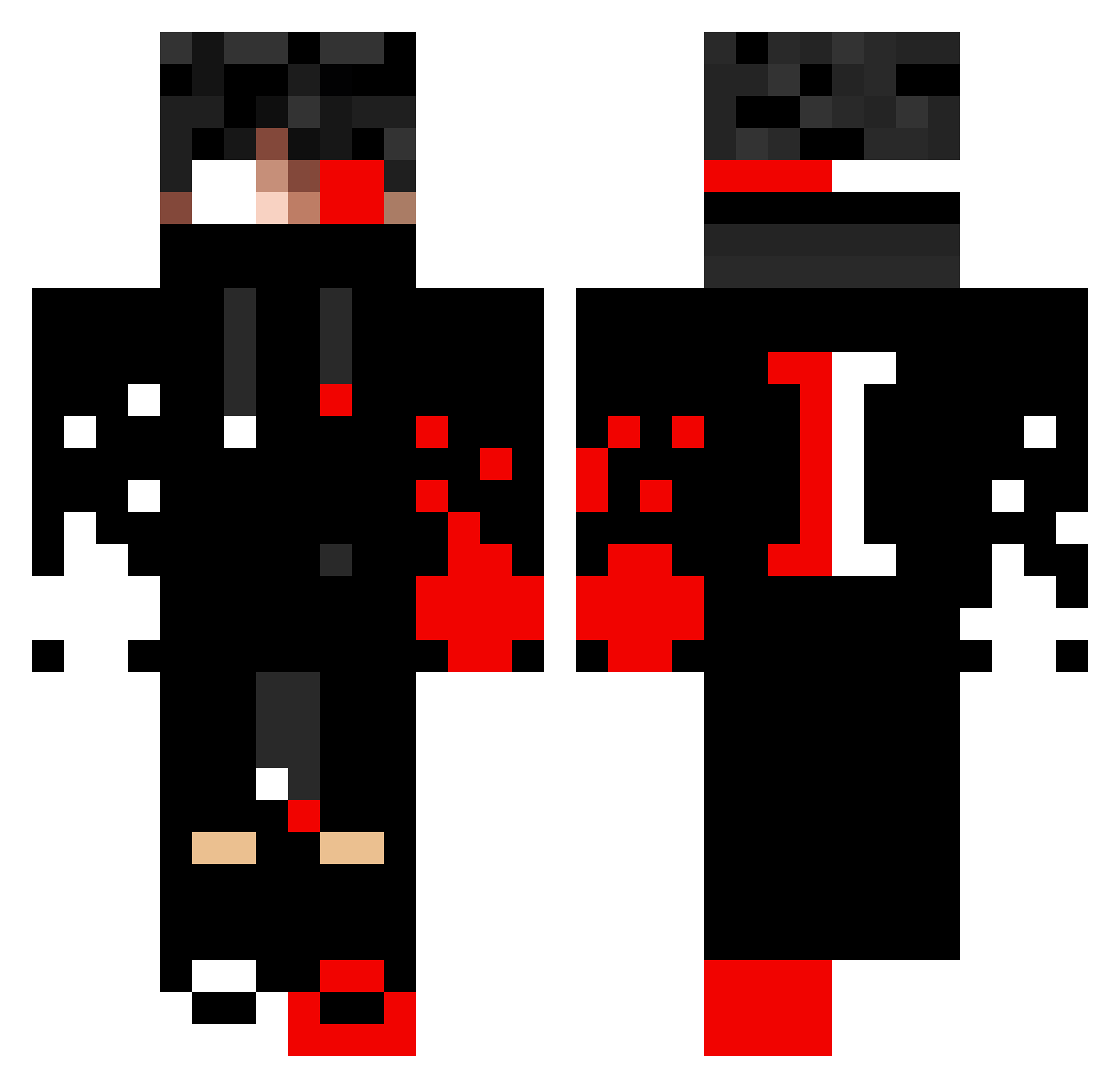 IdeRskY Minecraft skin, front and back view