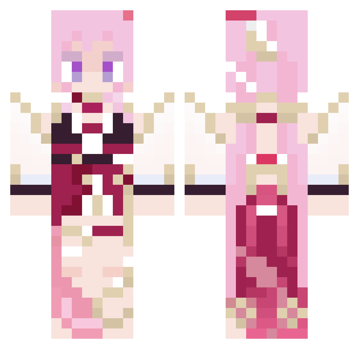 elysiahatemonger Minecraft skin, front and back view