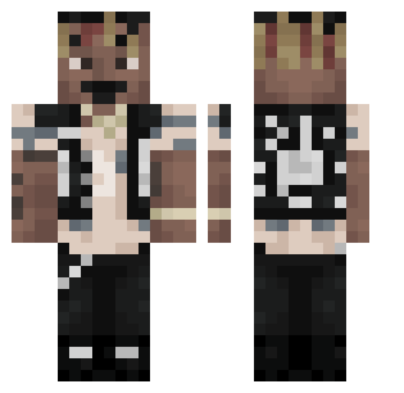 krabulegPL Minecraft skin, front and back view