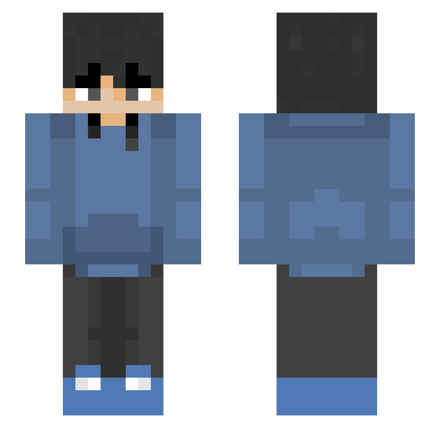 ItsBayta Minecraft skin, front and back view