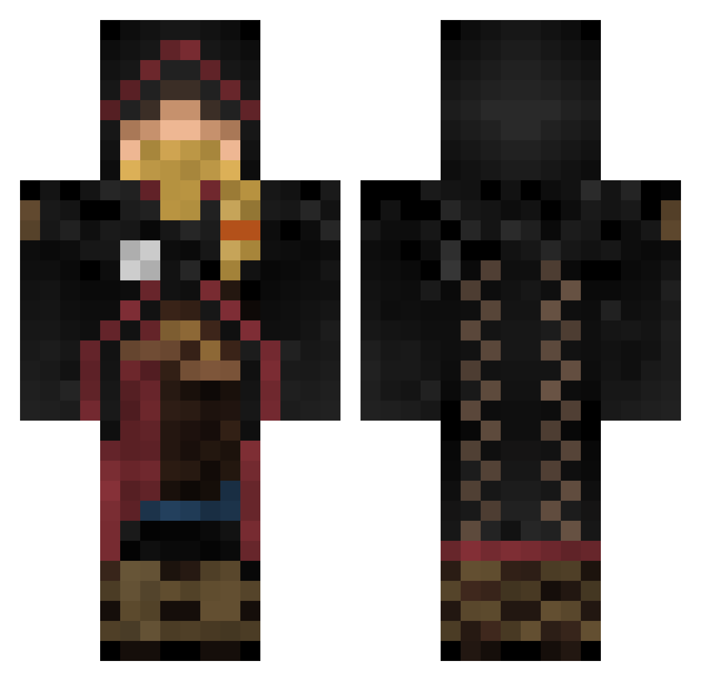 Herwulf Minecraft skin, front and back view
