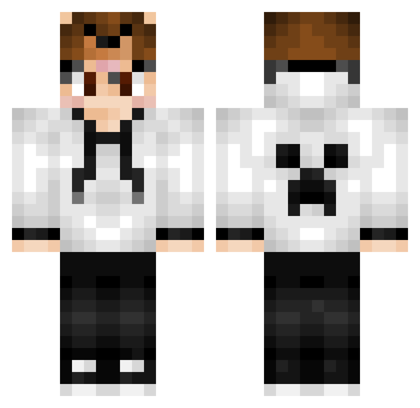 wors3 Minecraft skin, front and back view