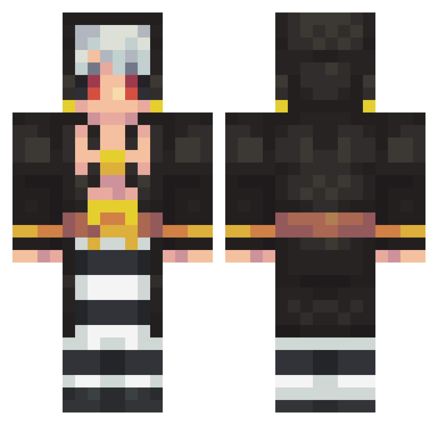 KappaSCO Minecraft skin, front and back view