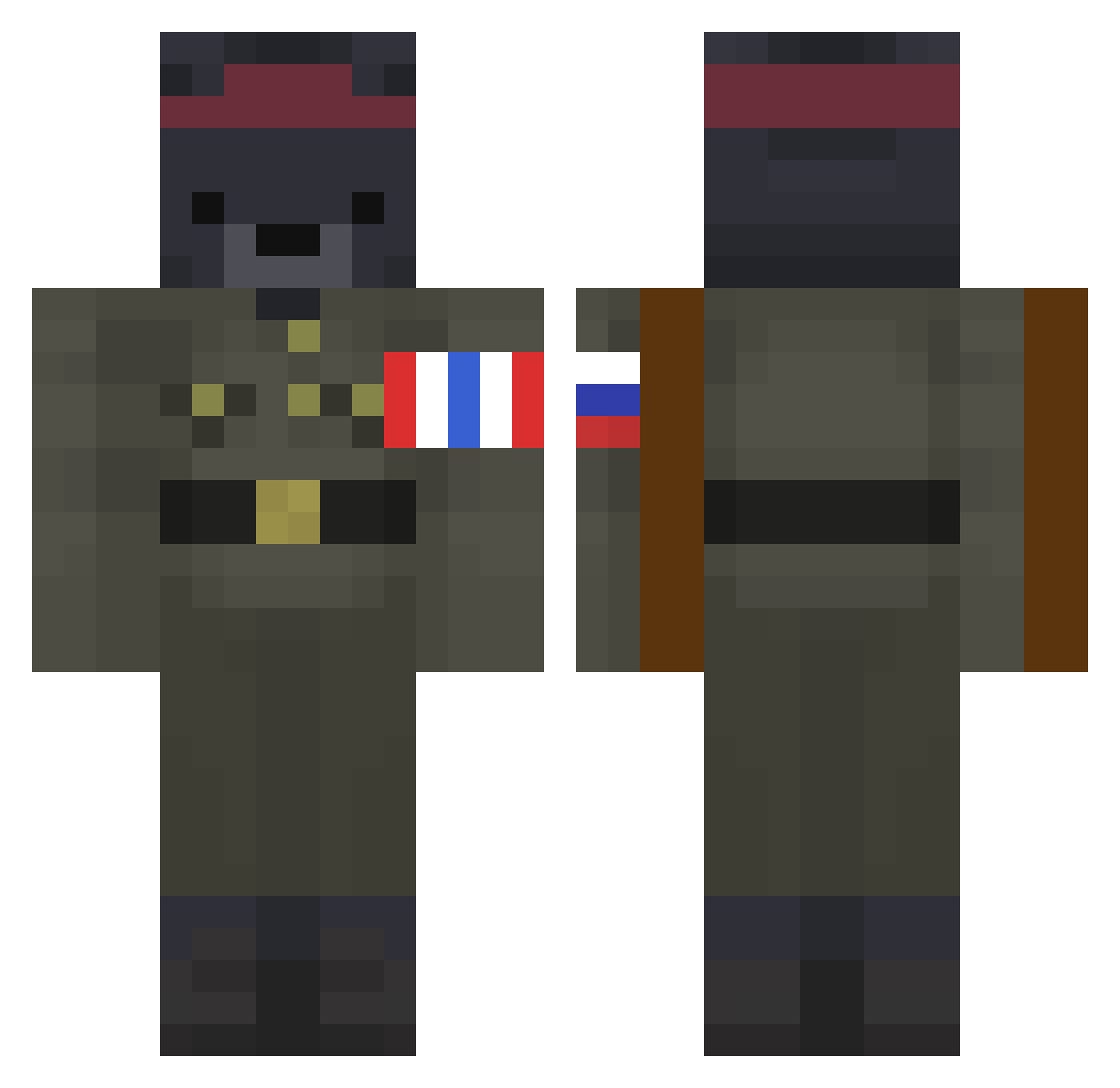 Molik04 Minecraft skin, front and back view