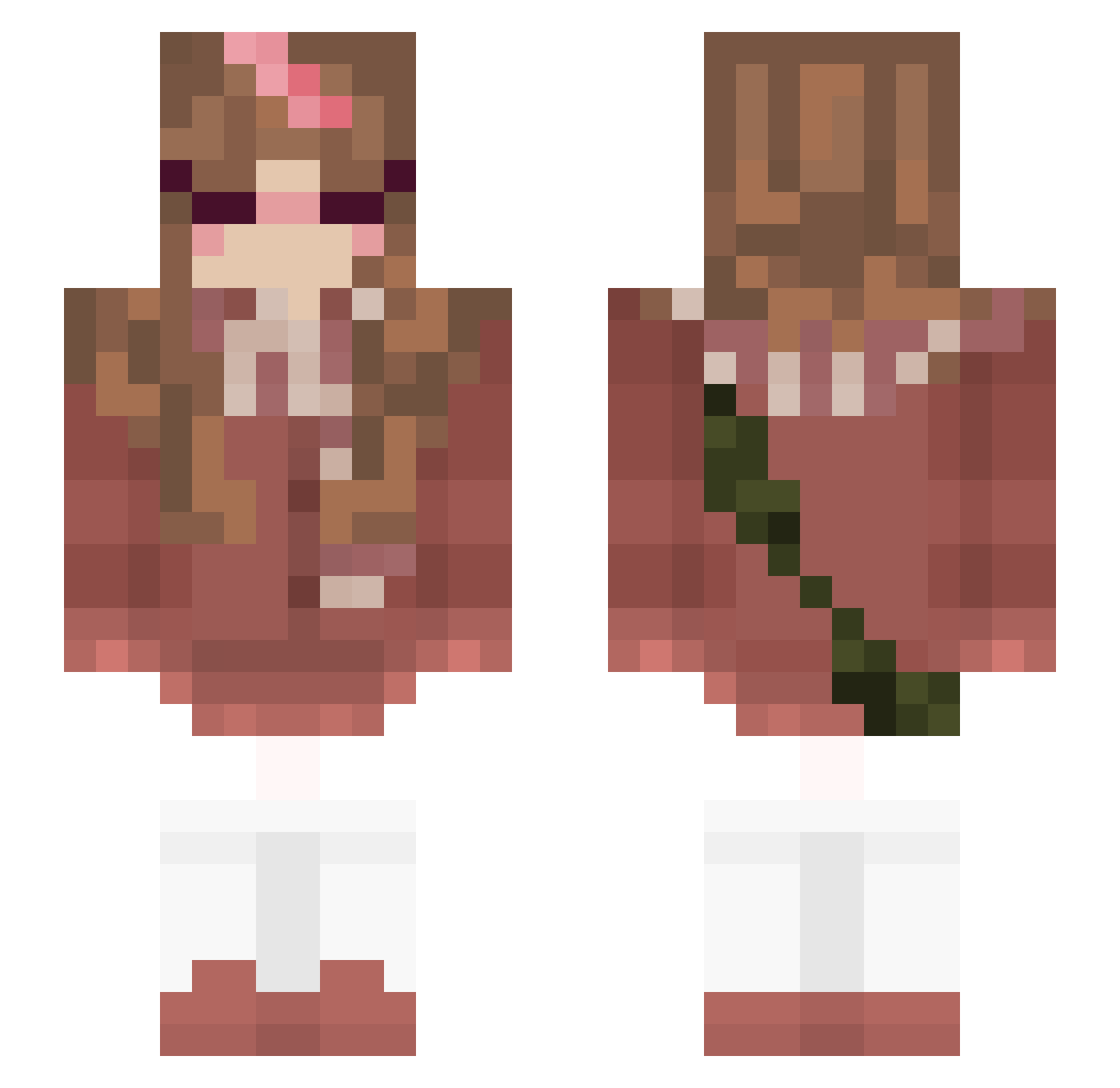 aimvee Minecraft skin, front and back view