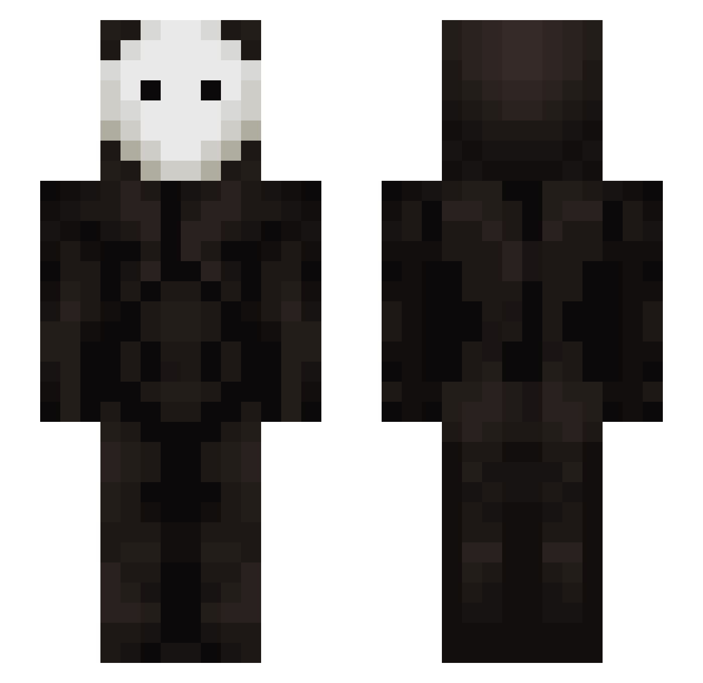 Dwebin Minecraft skin, front and back view