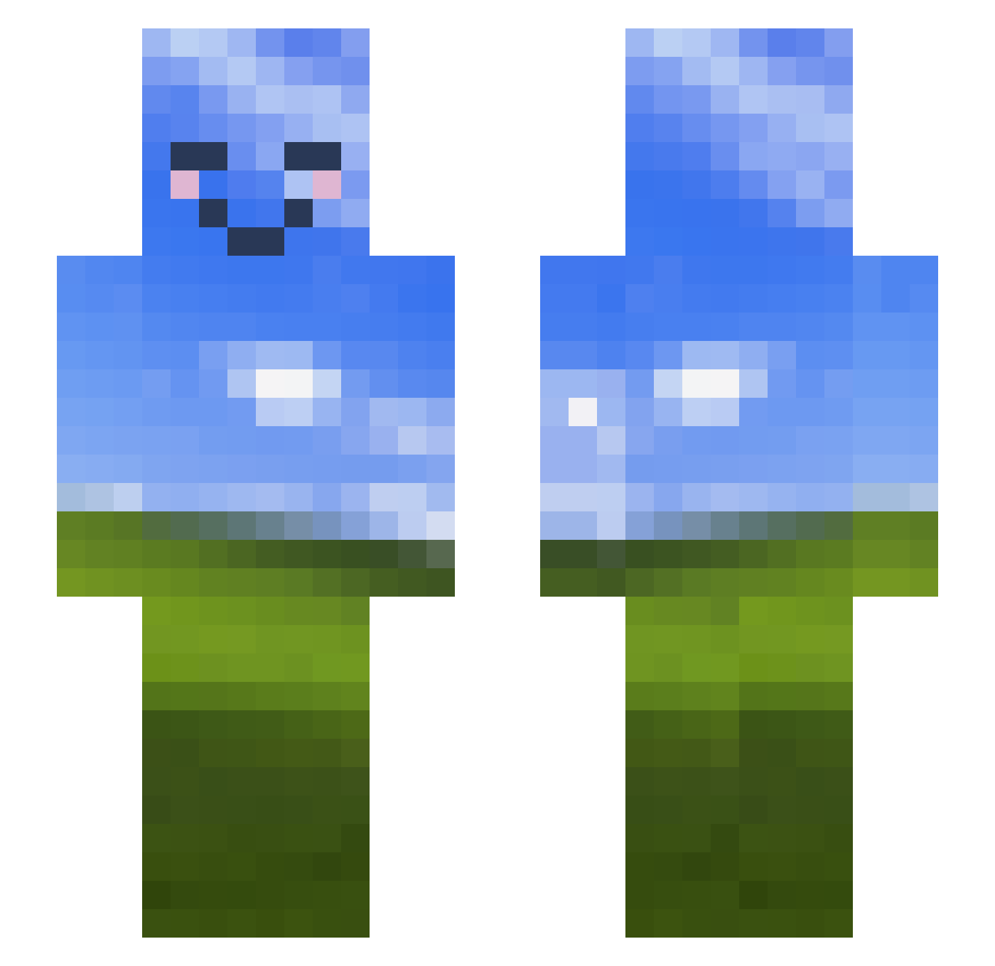 SparkeyGOAT Minecraft skin, front and back view