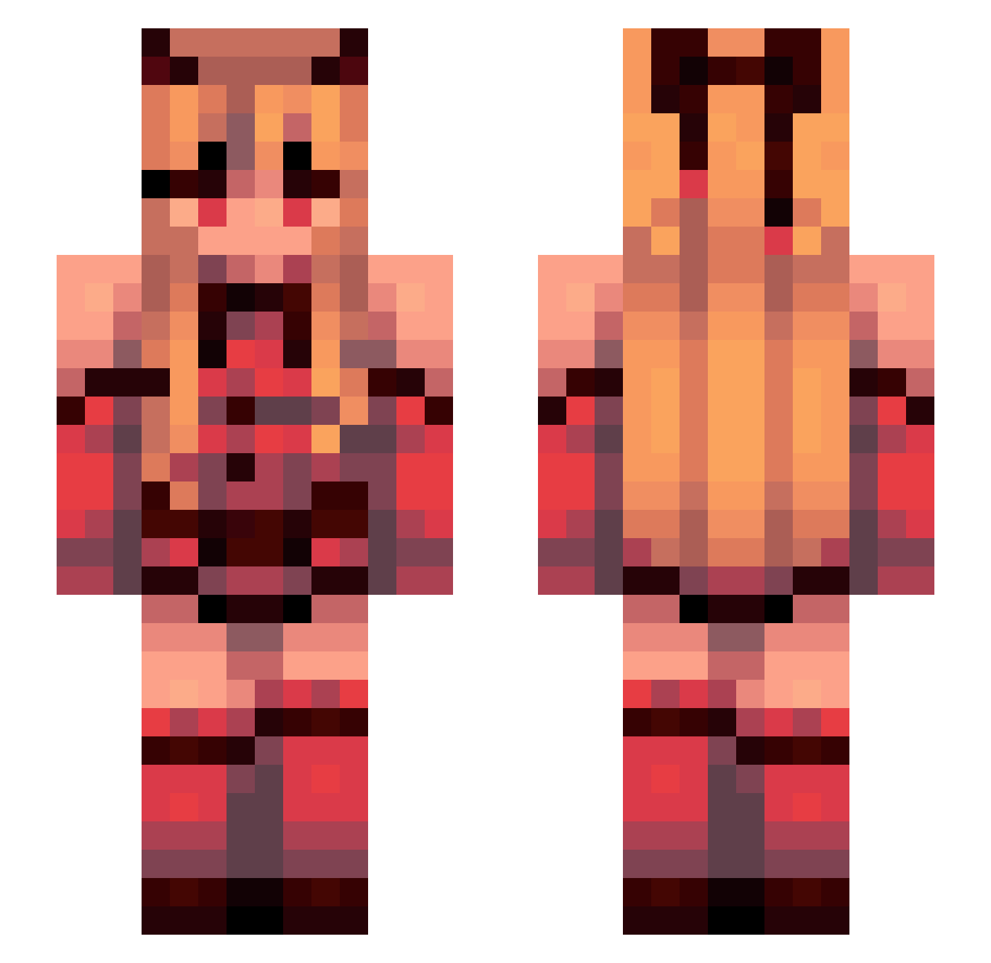 xWisniaaa Minecraft skin, front and back view