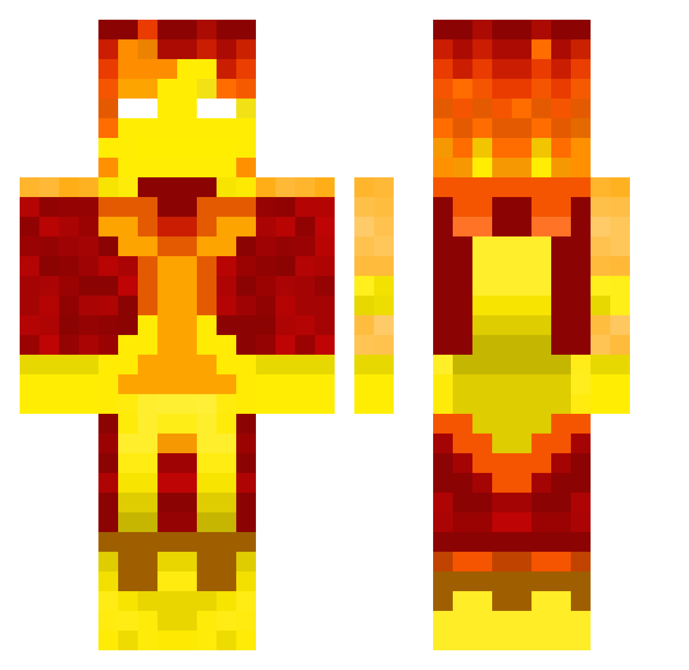 pyroTaube2012 Minecraft skin, front and back view