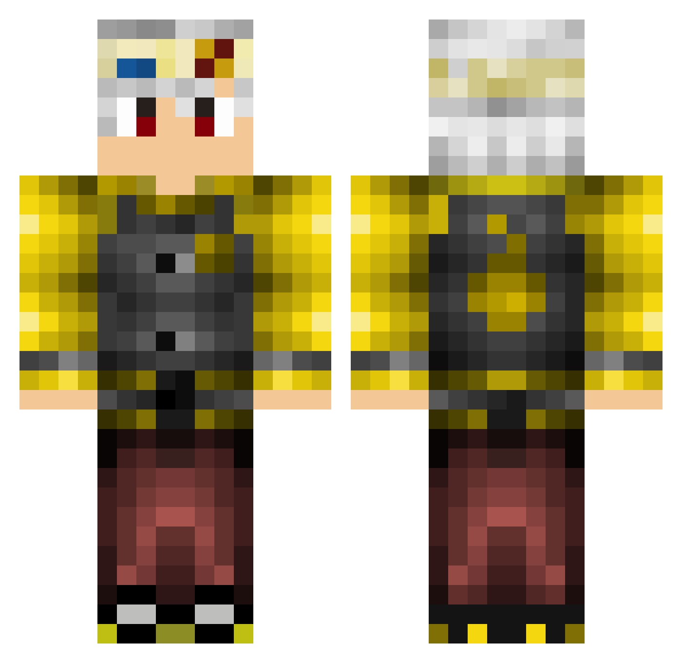 Ashinoya Minecraft skin, front and back view