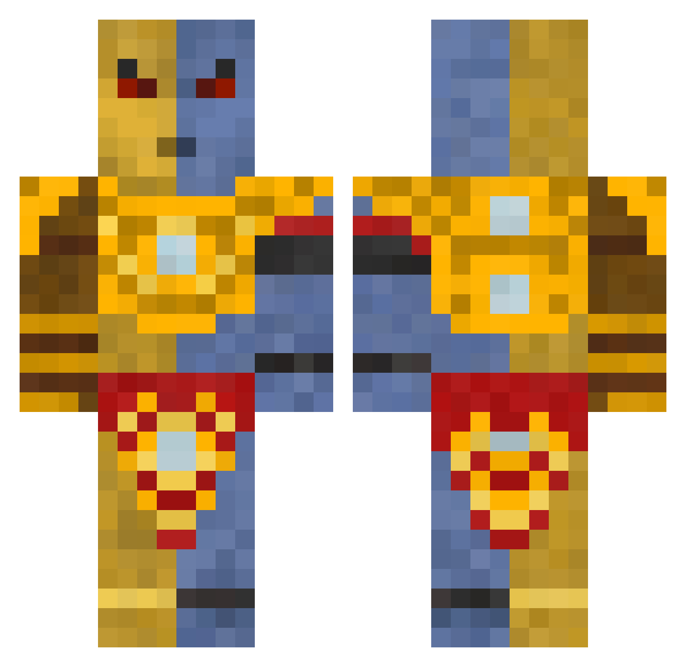 Halcyon66 Minecraft skin, front and back view