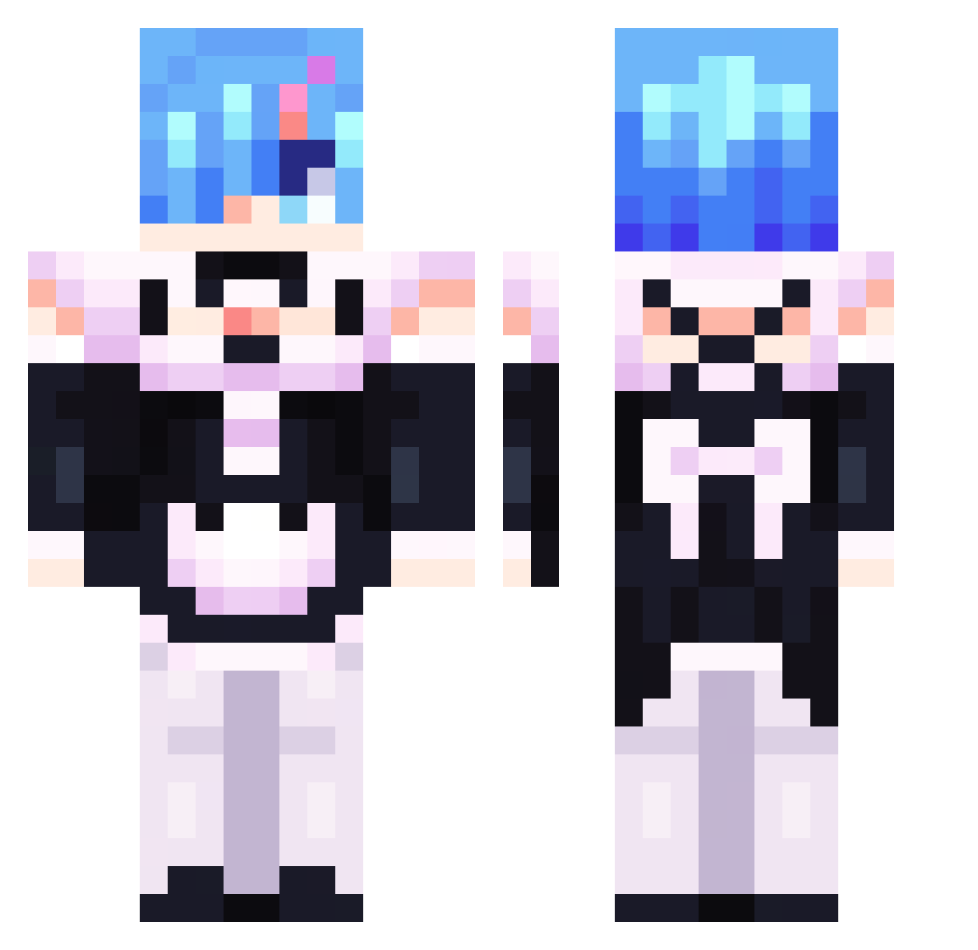 MattTAG Minecraft skin, front and back view