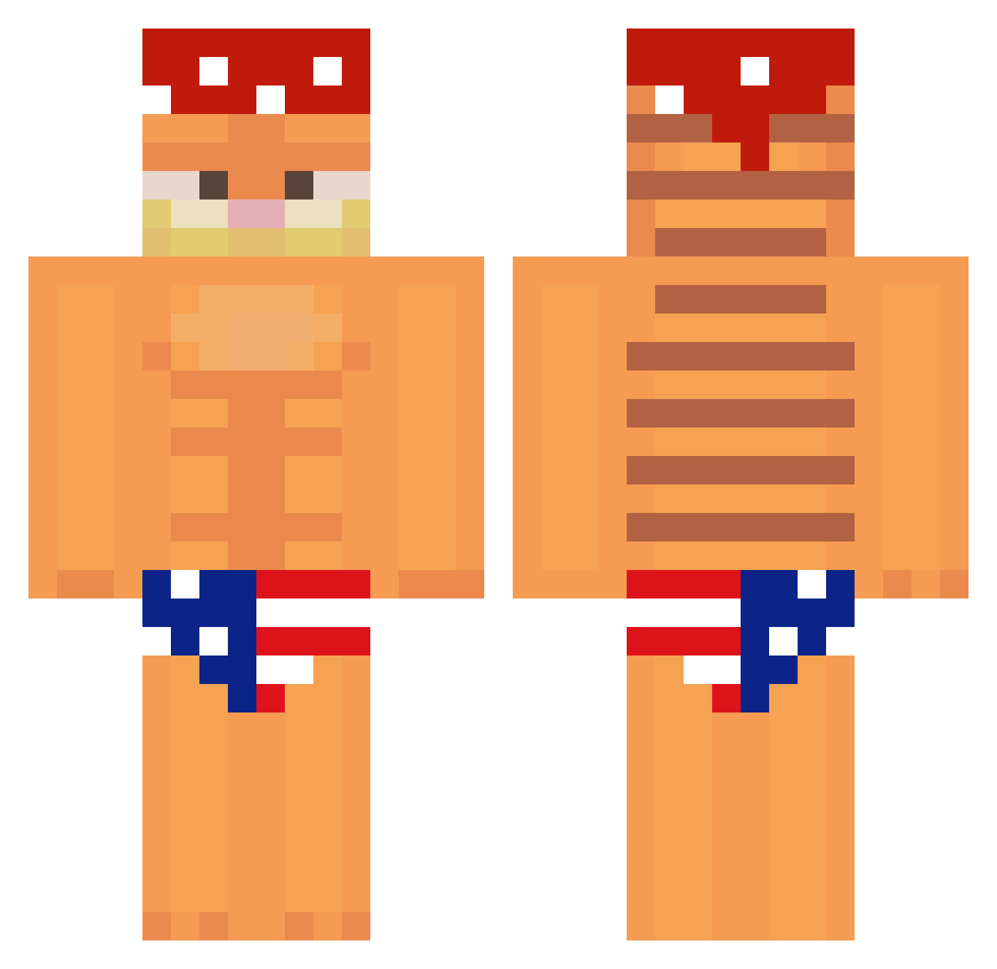 Churned Minecraft skin, front and back view