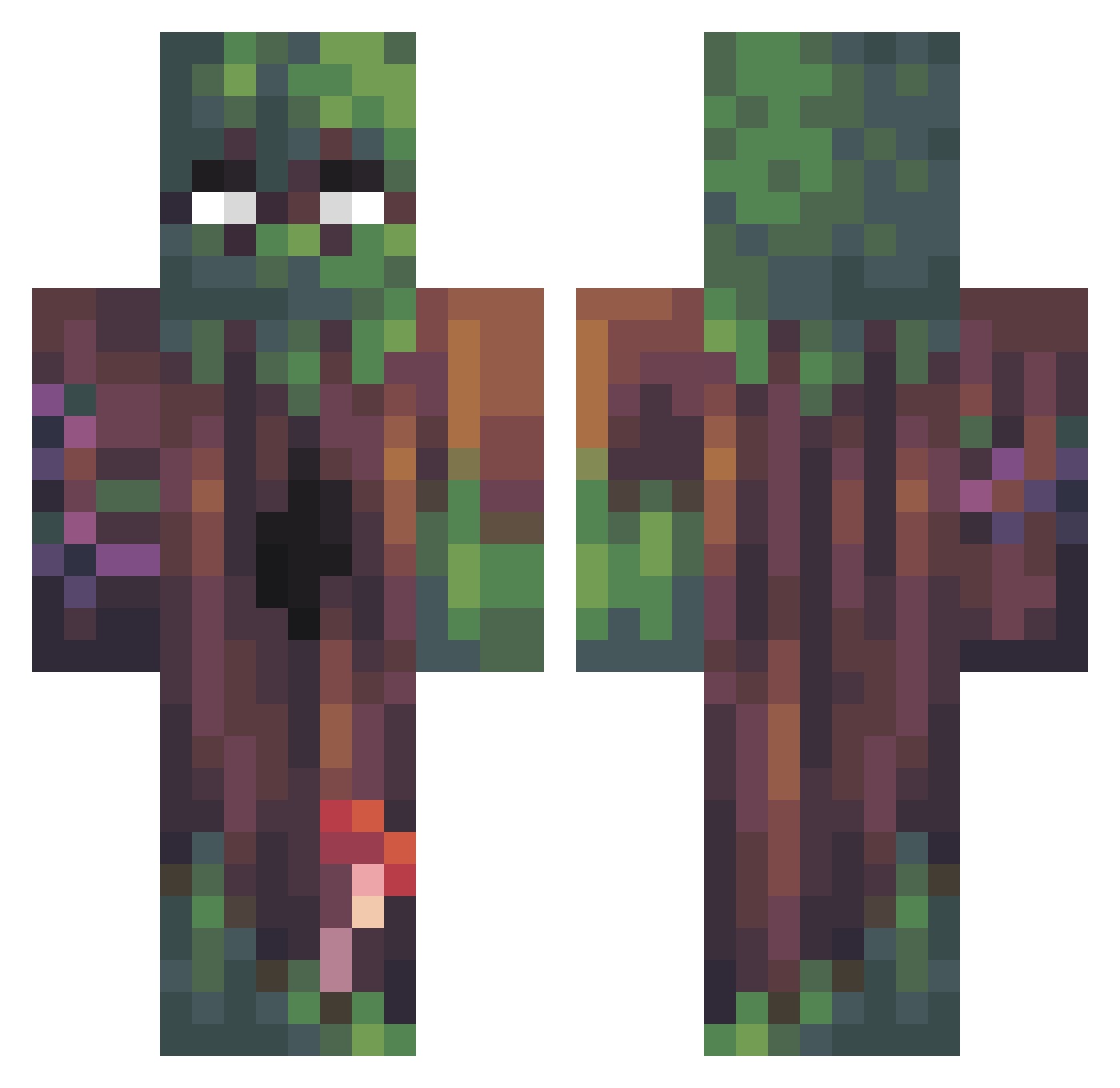 Mossaa0 Minecraft skin, front and back view