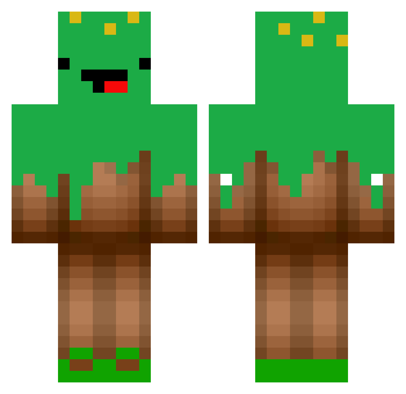 Spectacular Minecraft skin, front and back view