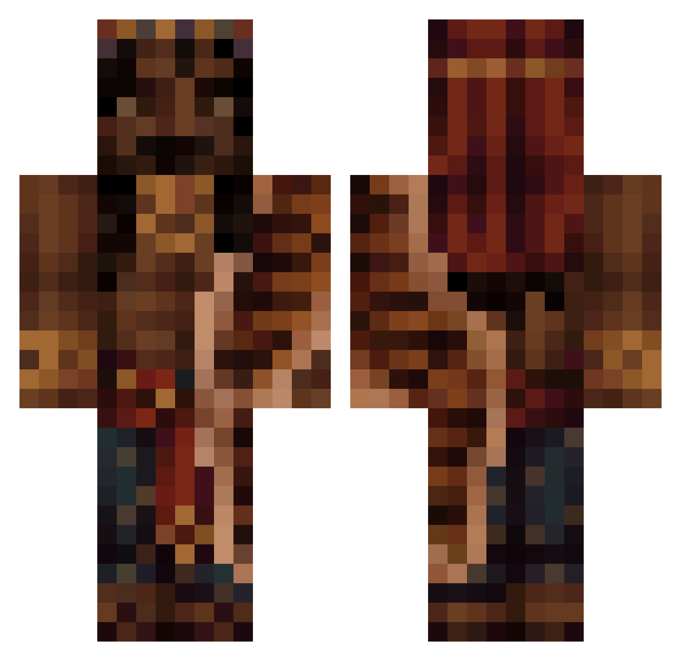 Kurhany Minecraft skin, front and back view