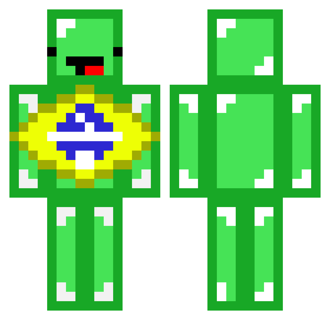 Brazilian_Skeppy Minecraft skin, front and back view