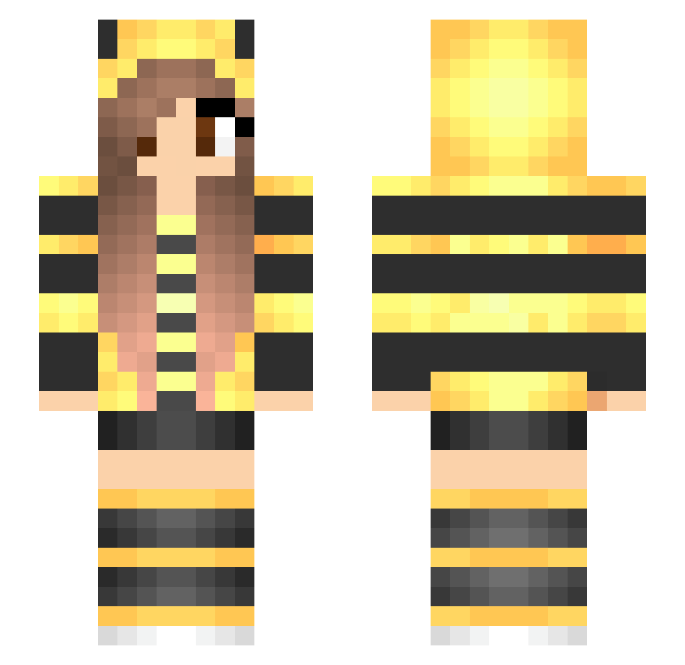 Gydance Minecraft skin, front and back view