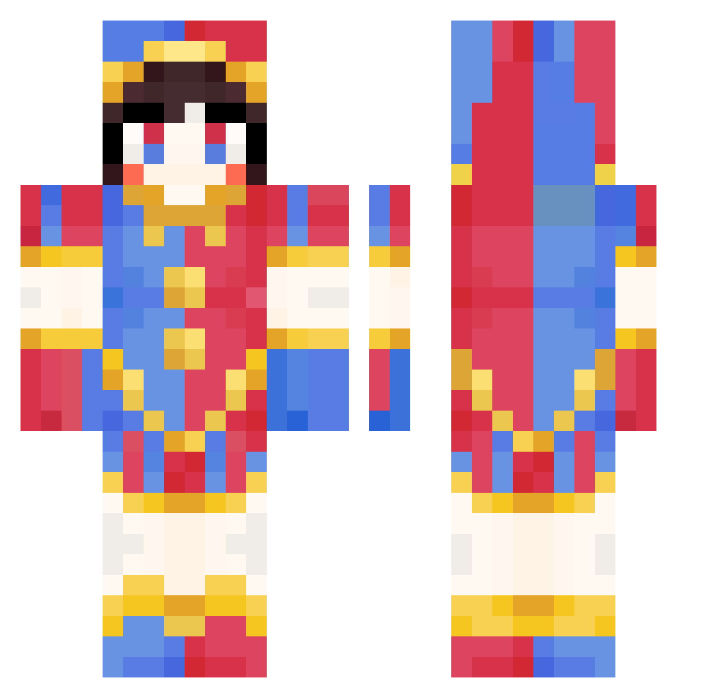 Gamingtyme Minecraft skin, front and back view