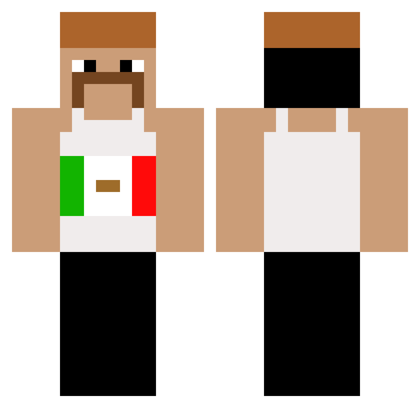 JqJq Minecraft skin, front and back view