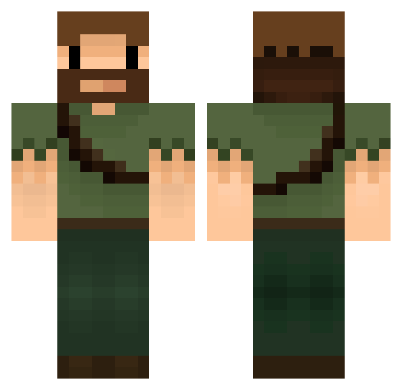 AK246 Minecraft skin, front and back view