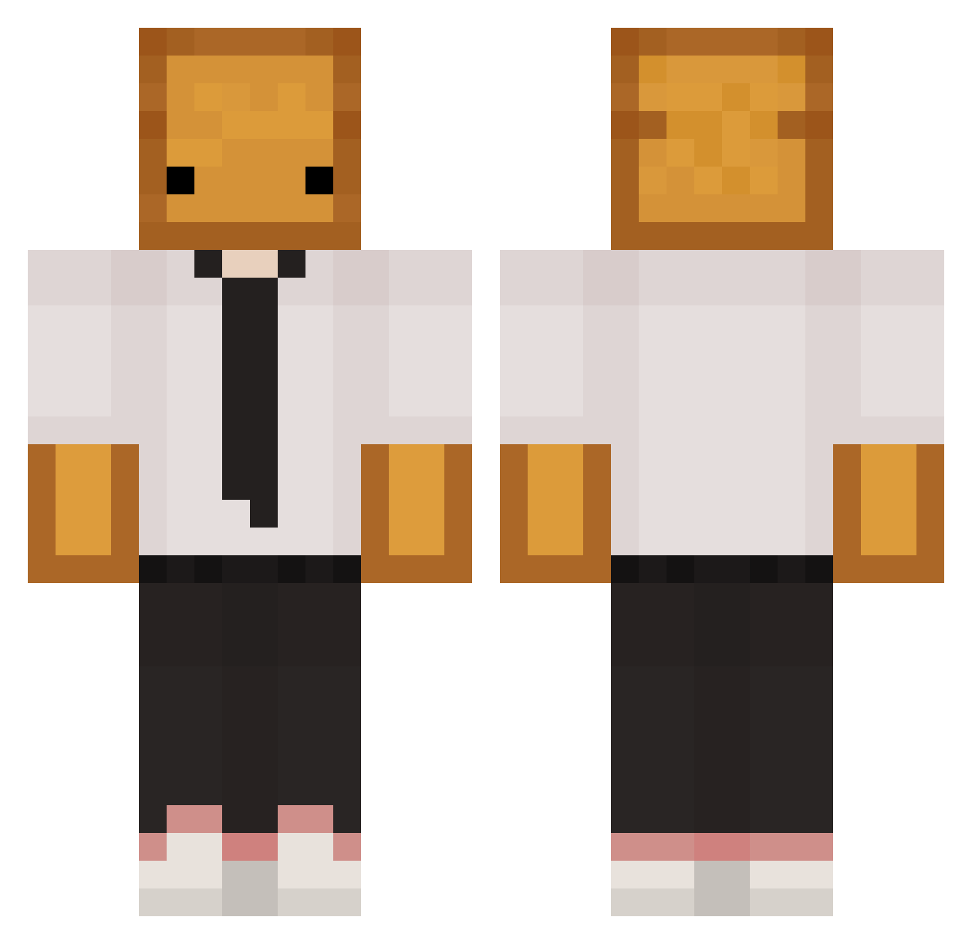 Toast_Gold Minecraft skin, front and back view