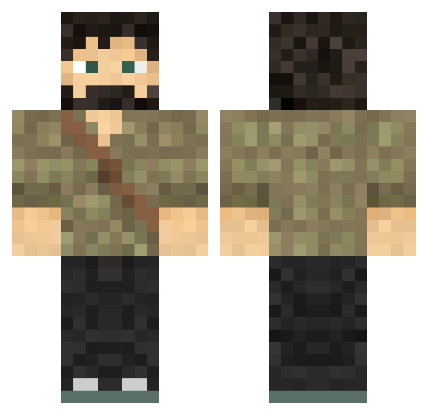 Jarry Minecraft skin, front and back view