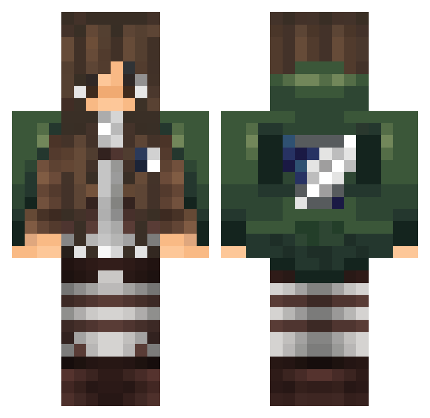 Rubin_Wolf Minecraft skin, front and back view