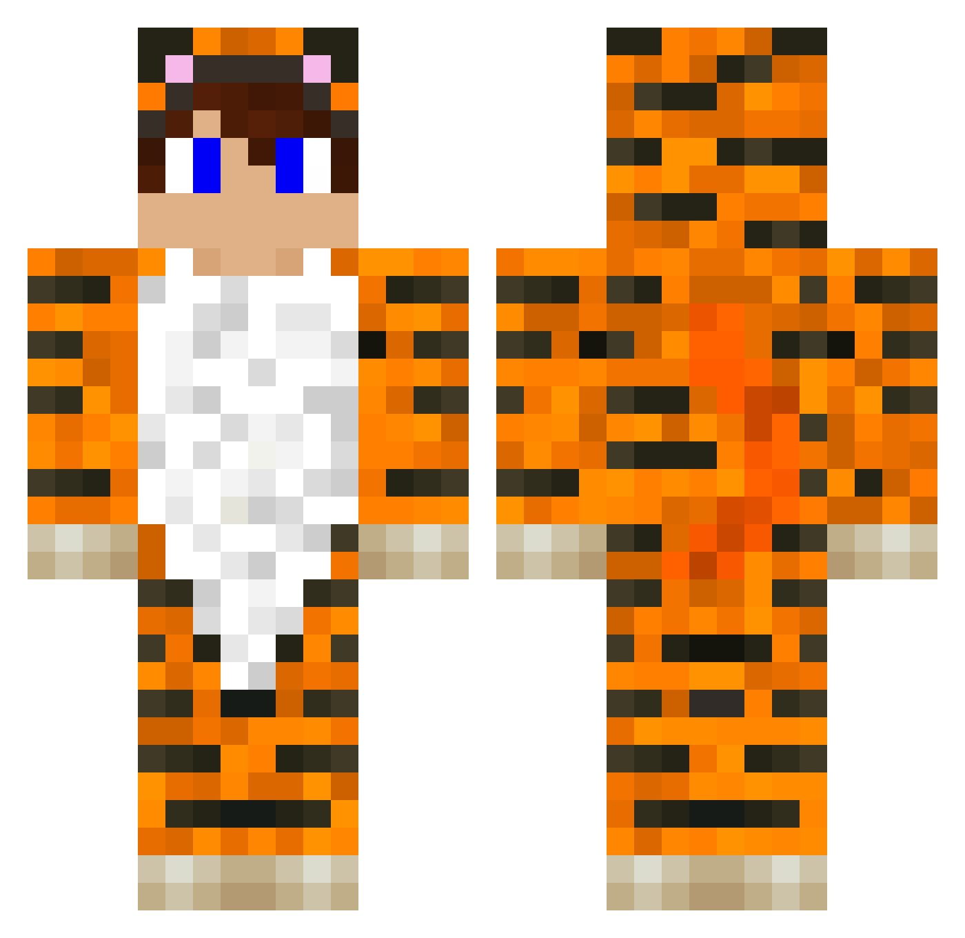iZly Minecraft skin, front and back view