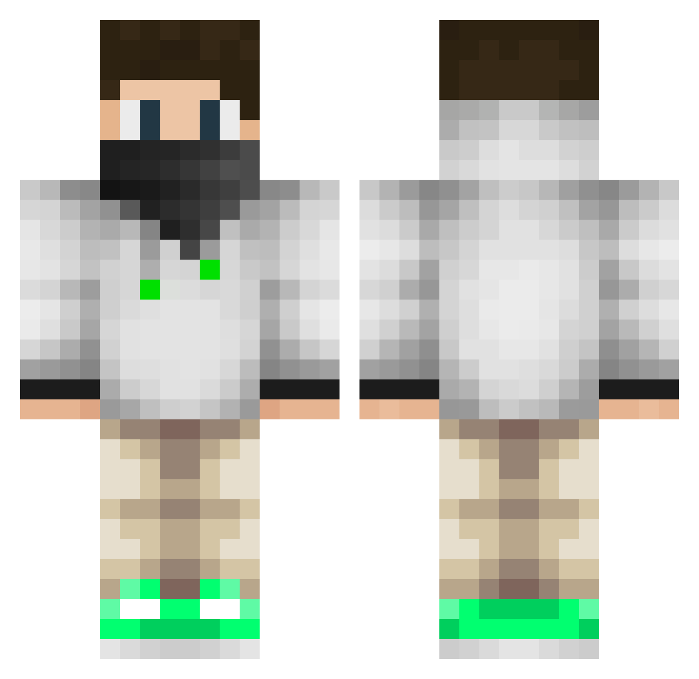 OrikiGa Minecraft skin, front and back view