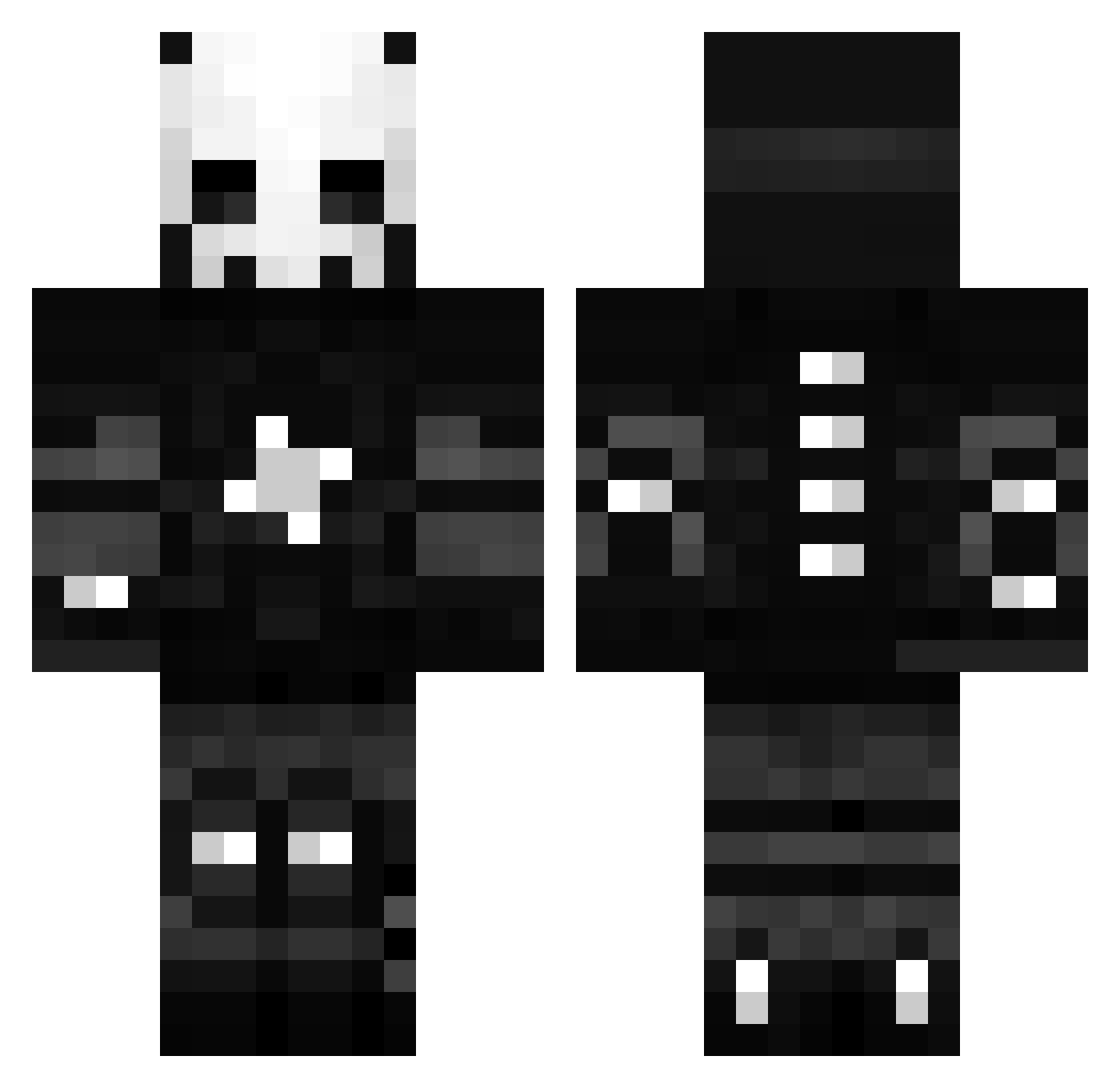 bedticks Minecraft skin, front and back view