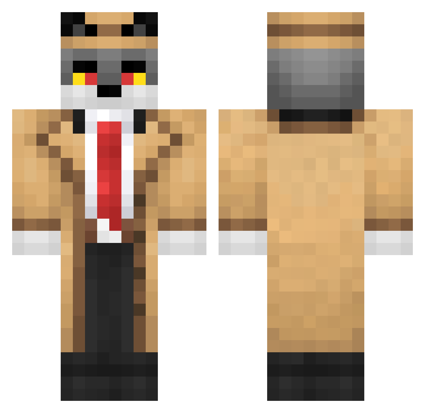 DehakaOnAcid Minecraft skin, front and back view